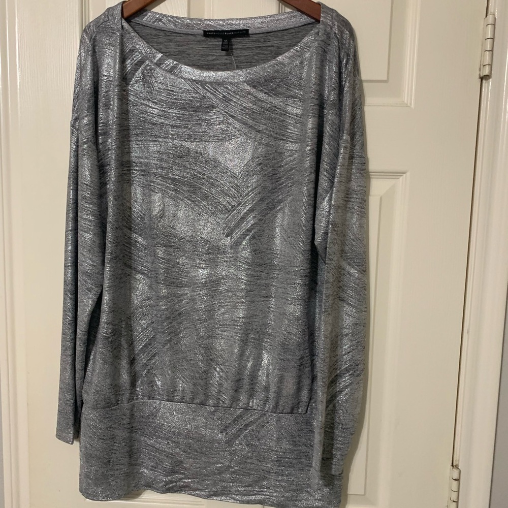 WHBM Metallic dolman sleeved tunic